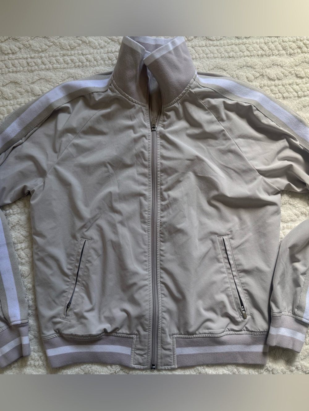 Athleta Sprint Track Jacket full zip light Grey size XS